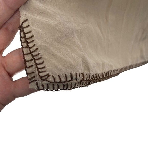 BCBG Max Azria Size S 100% Silk Southwestern Embroidered Oversized Sleeve Blouse - Picture 7 of 8